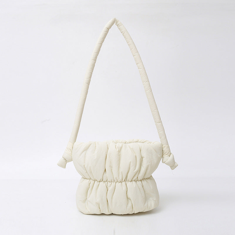 Trendy Nylon Bucket Bag Soft Casual Shoulder Bag