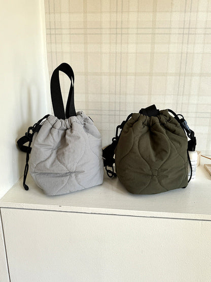 Casual Solid Color Minimalist Bucket Bag