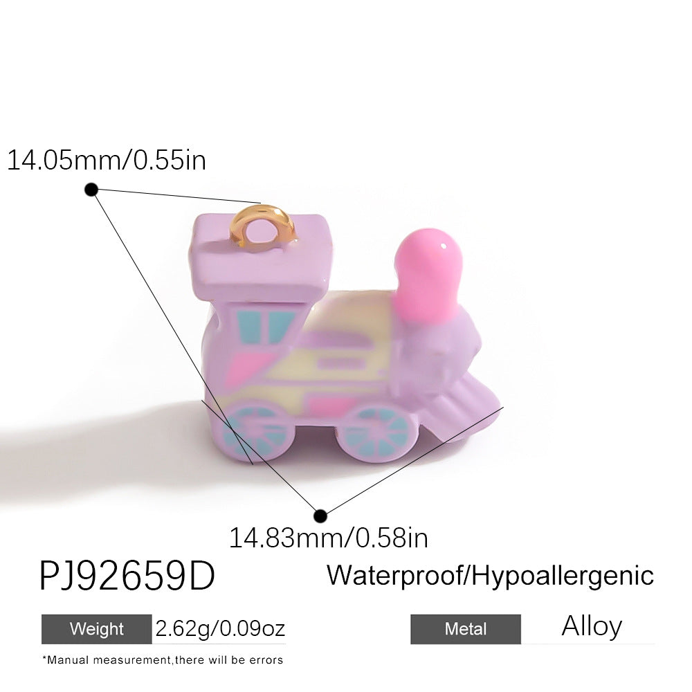 Alloy DIY Cartoon Car Pendant Droplet Decor