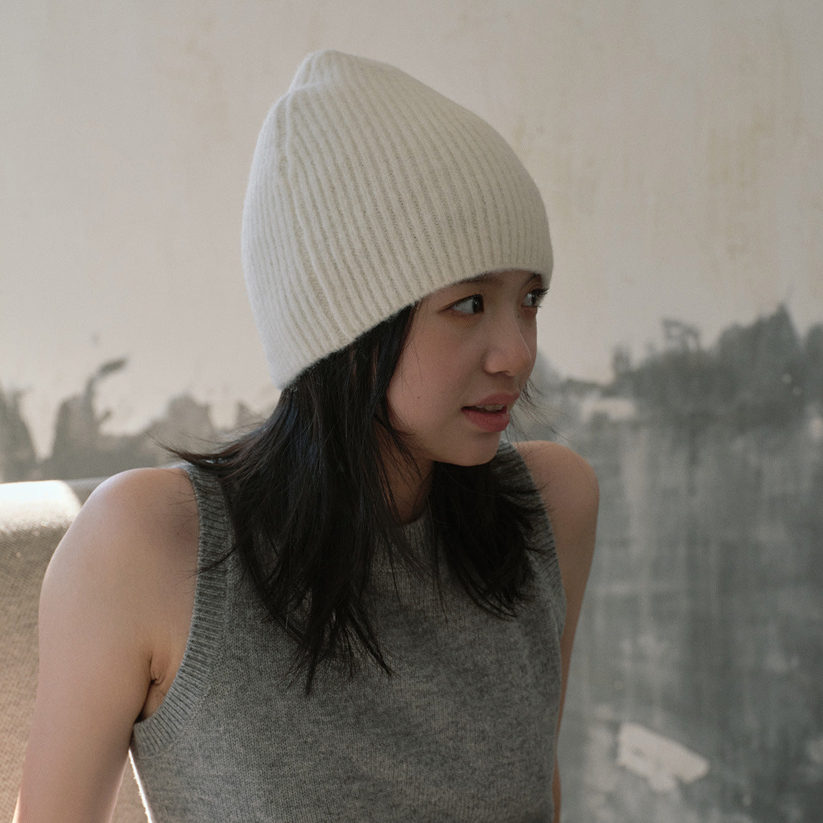 Solid Color Wool Blend Knit Beanie for Men and Women