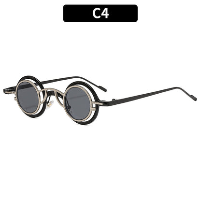 Retro Round Metal Sunglasses Fashionable UV400 Protection