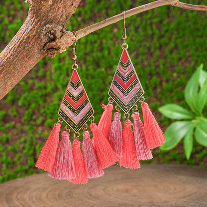 Bohemian Colorful Drop Oil Earrings Stylish Accessories