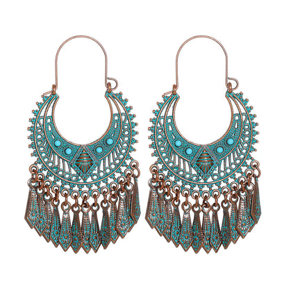 Vintage Metal Tassel Earrings Creative Bohemian Jewelry