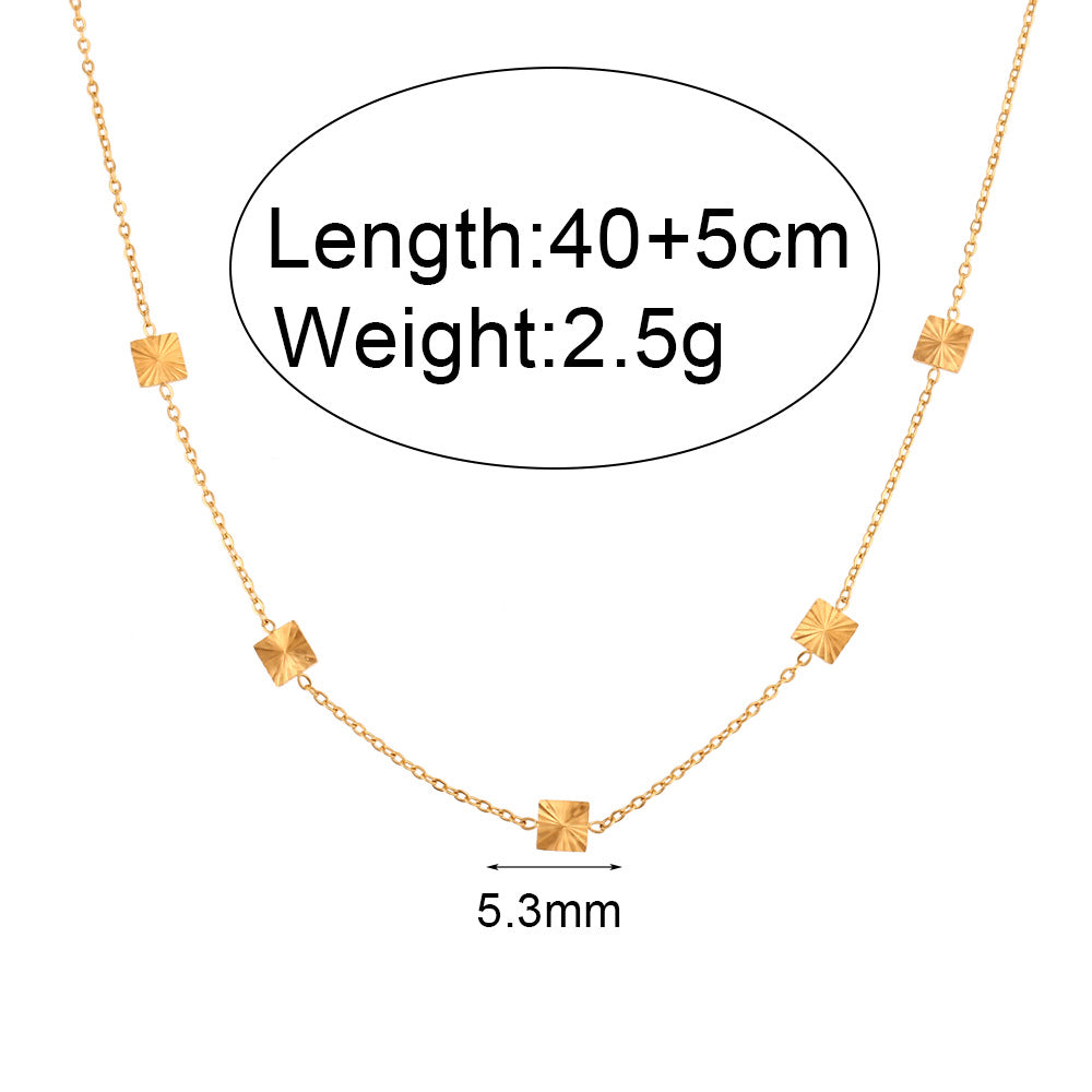 2+ Simple Flower Square Chain Necklaces