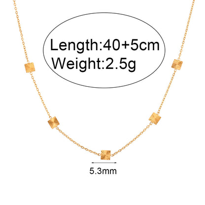 2+ Simple Flower Square Chain Necklaces