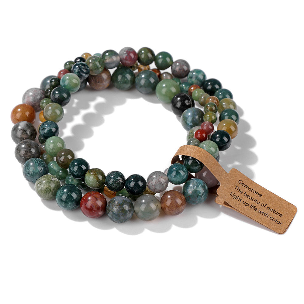 3Pcs Simple Stretch Beaded Bracelet Set