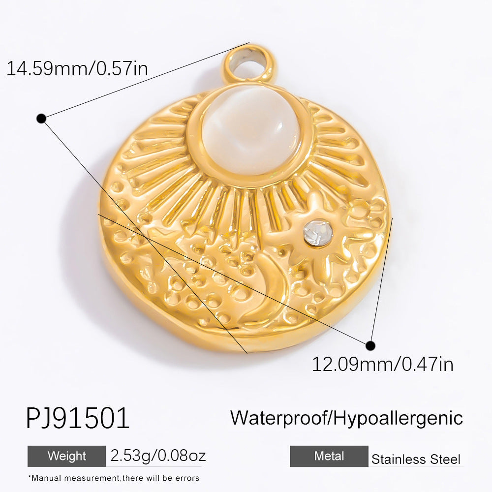 Fashionable DIY Jewelry Accessories 18K Gold Plated Titanium Steel Bracelet Necklace Pendant