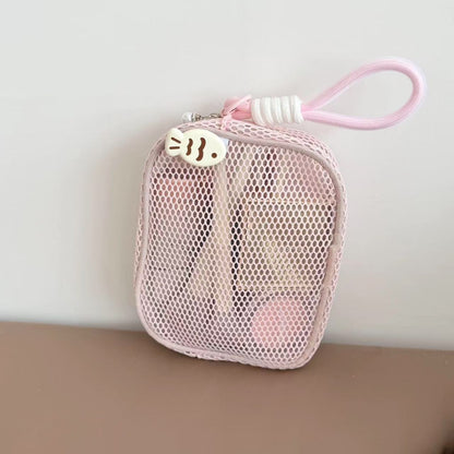 High-Quality Tofu Block Mesh Makeup Bag Stylish Large Capacity Travel Toiletry Case