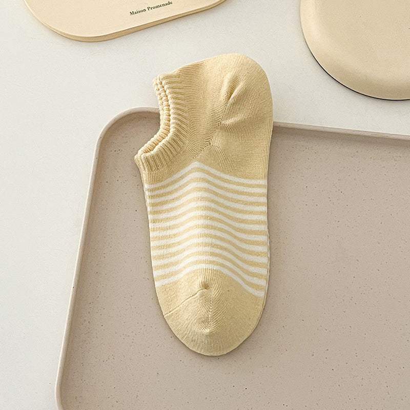Striped Candy Color Low Ankle Socks
