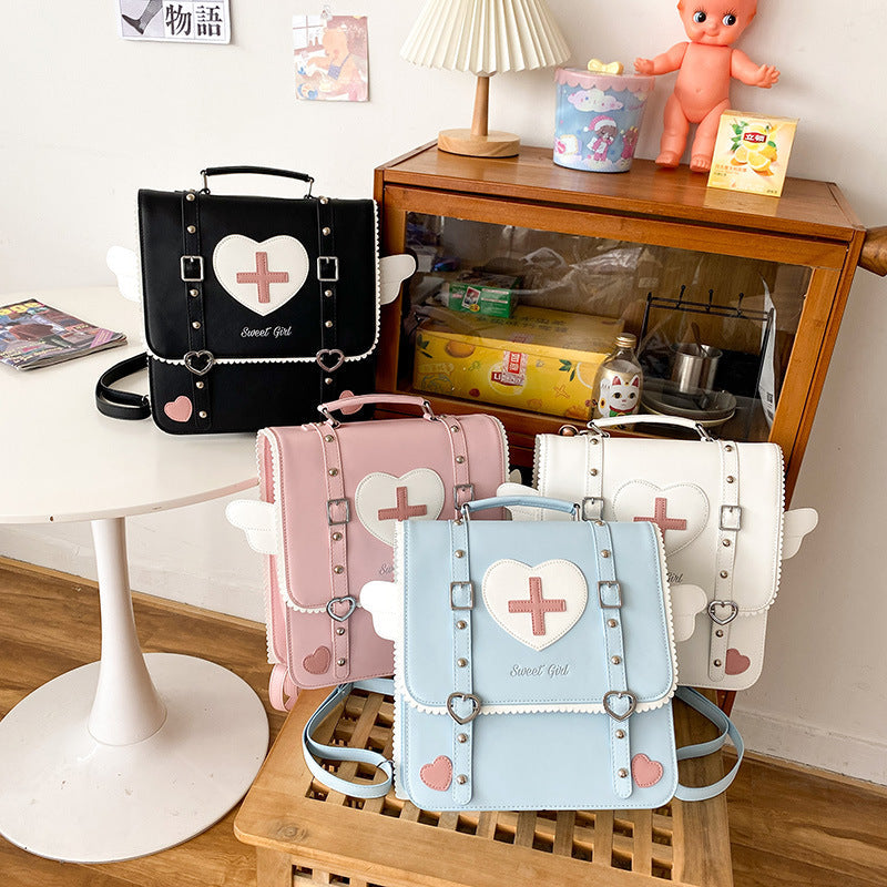 Cute Sweet Anime Backpack With Angel Wings