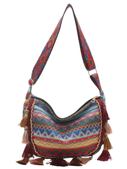 Bohemian Fringe Tote Bag Stylish Crossbody Purse