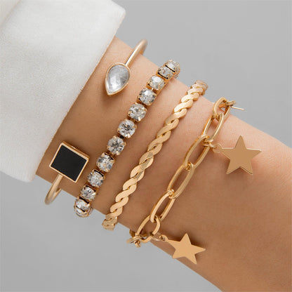 Vintage Geometric Twist Alloy Bracelet For Women