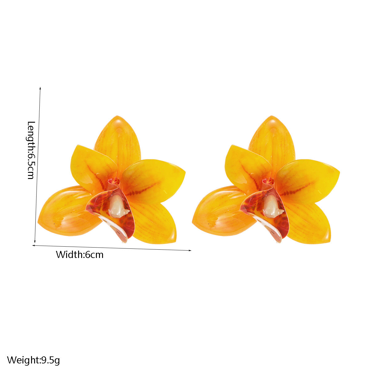 Flower Drop Resin Earrings S925 Silver Studs for Women