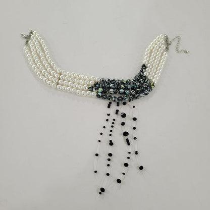 Gothic Pearl Choker Necklace Creative Halloween Design