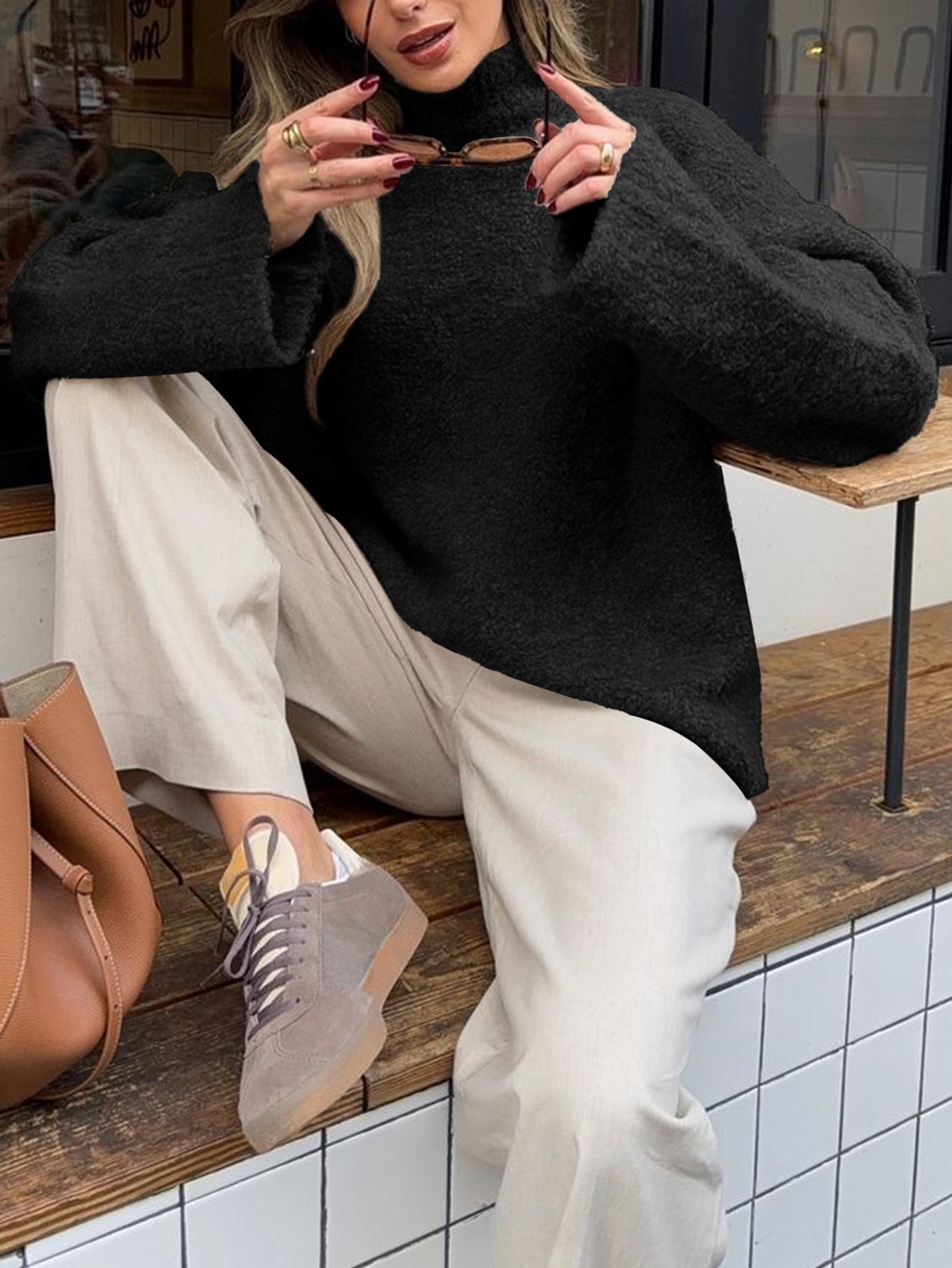 Winter Casual Solid Color Long Sleeve Sweater