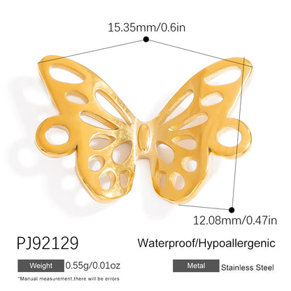 DIY Gradient Butterfly Flower Stainless Steel Pendants