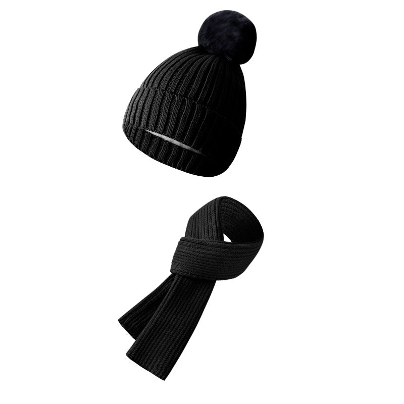 Warm Knitted Winter Hat, Scarf, And Gloves Set
