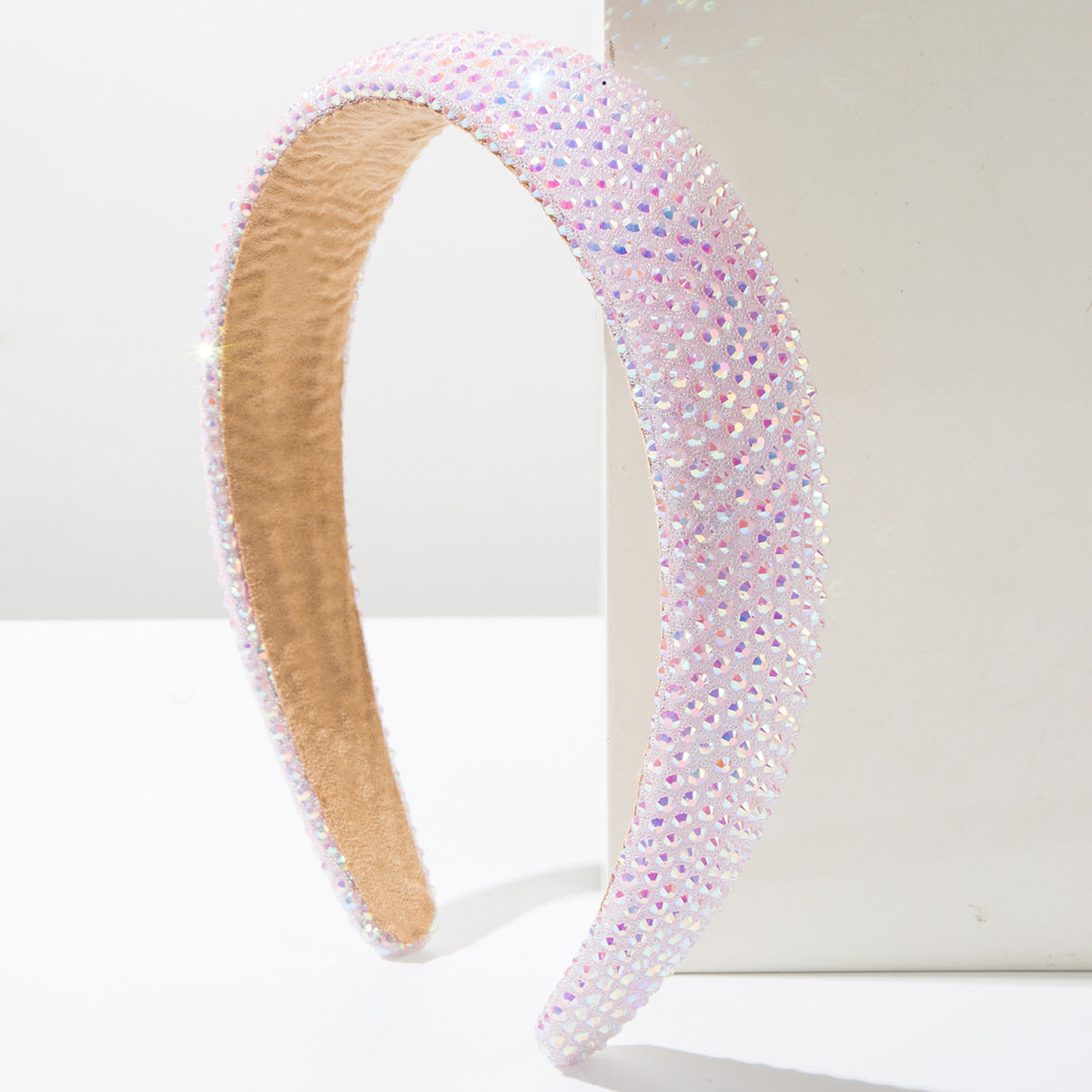 Wide Brim Rhinestone Headband Glamorous Party Hair Accessory