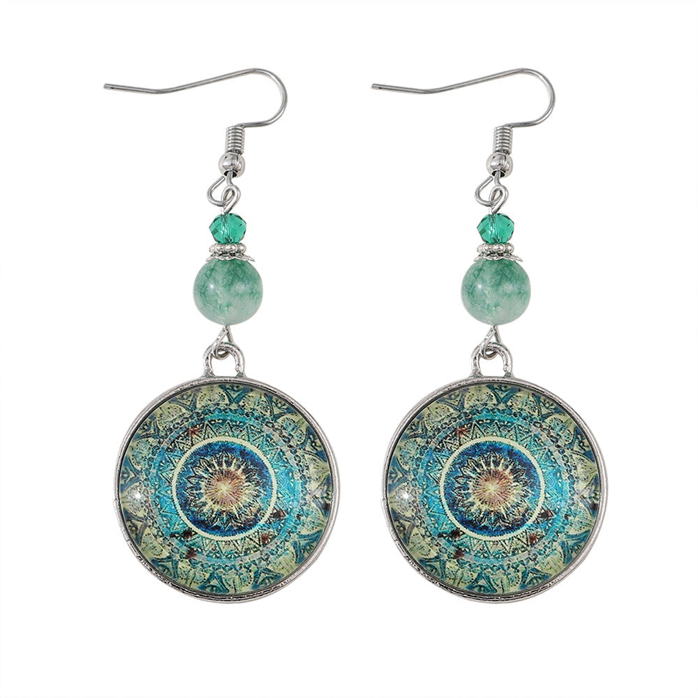 Vintage Dreamcatcher Mandala Dangle Stud Earrings