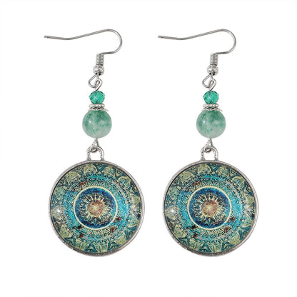 Vintage Dreamcatcher Mandala Dangle Stud Earrings