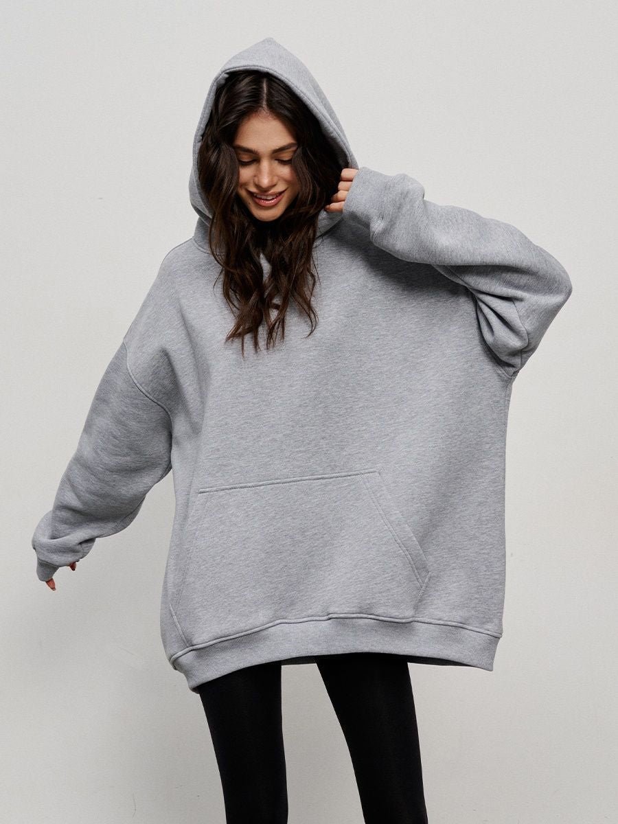 Unisex Plush Hooded Sweatshirt with Pockets