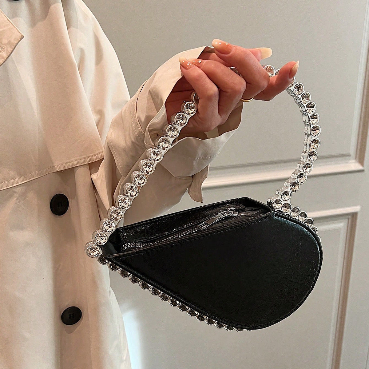 Love Shaped Rhinestone Elegant Party Handbag