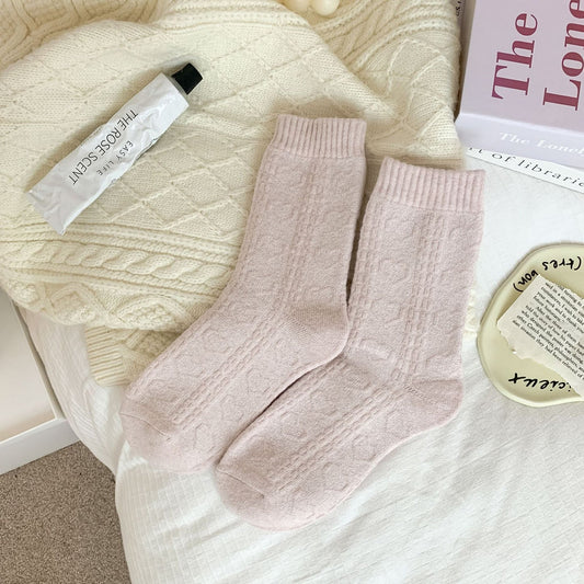 Rufia - Pastel Green &amp; Pink Winter Socks