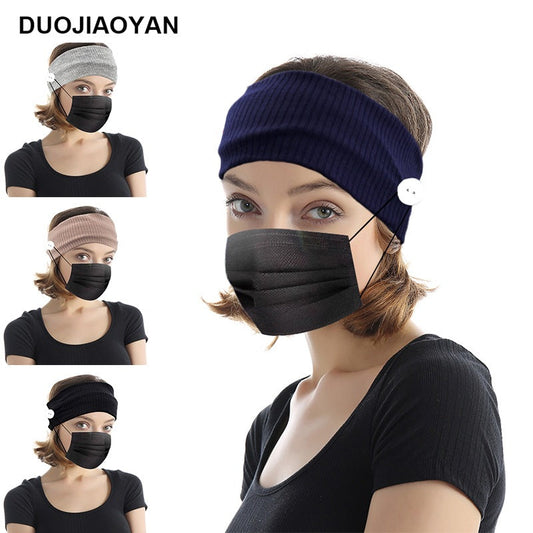 Sports Yoga Fitness Buns With Button Mask Anti-Restraint Headband Solid Color Parent-Child Couple Dress