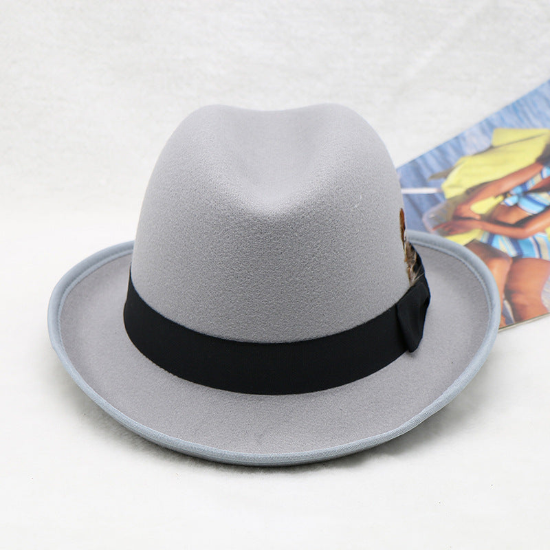 Fashionable Wool Felt Jazz Hat Unisex Warm Accessory