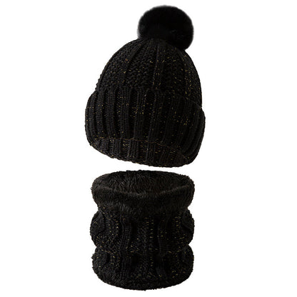 Winter Knitted Warm Gloves, Hat, Scarf Set - Thickened Cozy Design