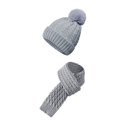 Warm Knit Beanie Scarf Gloves Set