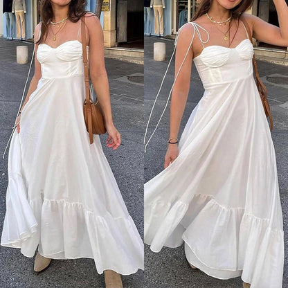Elegant Solid Color High-Waisted Strapless Dress