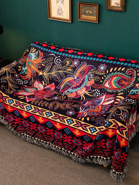 Exotic Ethnic Towel Full Cover Dust-Proof Sofa Handkerchief Universal Backrest Cover Cloth Retro Sofa Cushion Cover