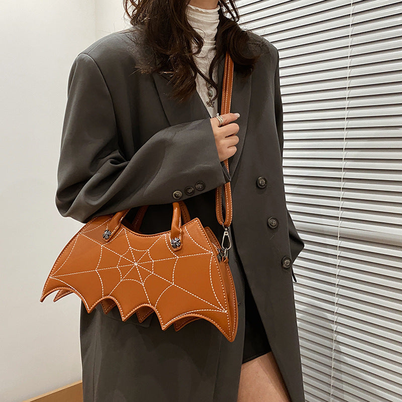 Creative Halloween Bat PU Handbag Trendy Casual Crossbody Bag