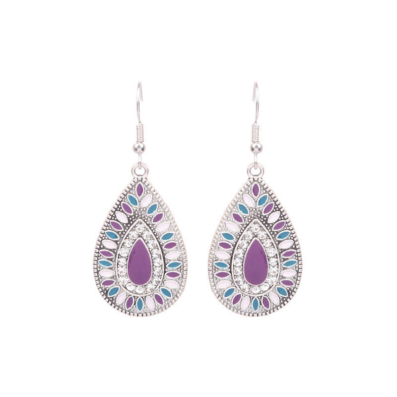 Colorful Geometric Drop Oil Dangle Earrings for Women