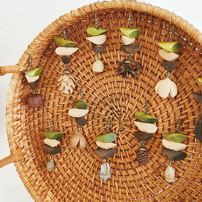 Geometric Vintage Wood Drop Earrings Bohemian Style