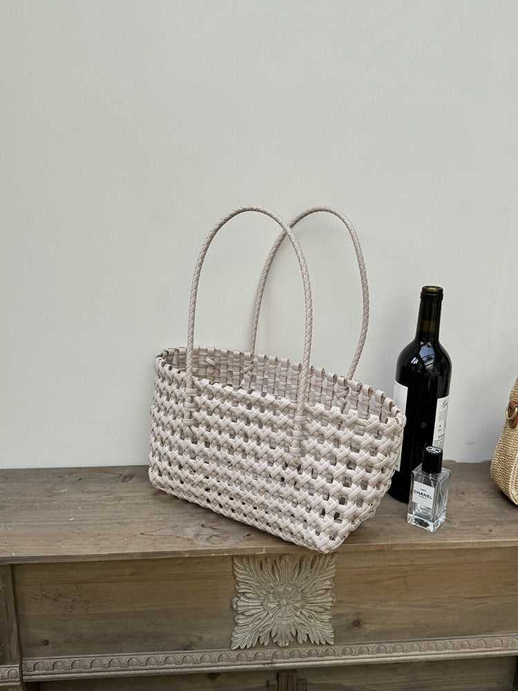 Woven Beach Tote Bag Casual PVC Stylish Handbag