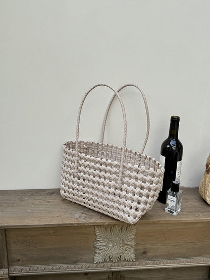 Woven Beach Tote Bag Casual PVC Stylish Handbag