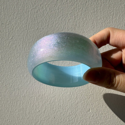Colorful Geometric Irregular Shimmer Resin Bangle