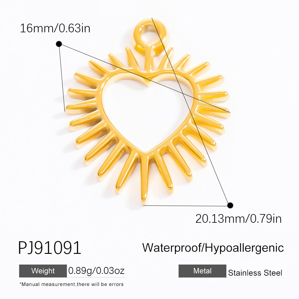 Heart Shaped Ocean Necklace Stainless Steel 18k Gold Pendant