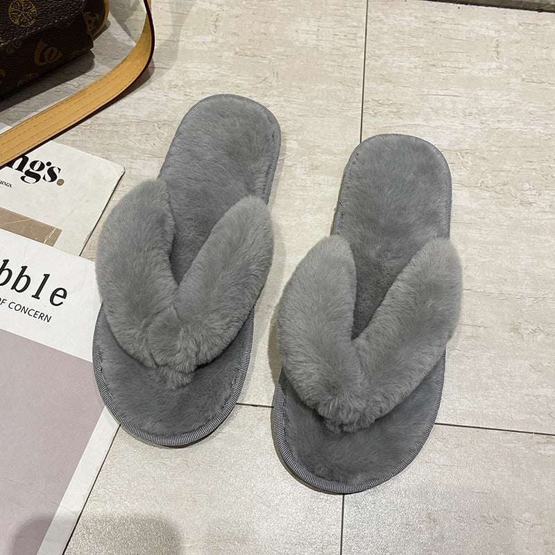 Soft Plush Open-Toe Indoor Slippers