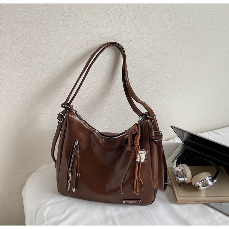 Retro Large Tote Bag for Women Stylish Casual Shoulder Bag