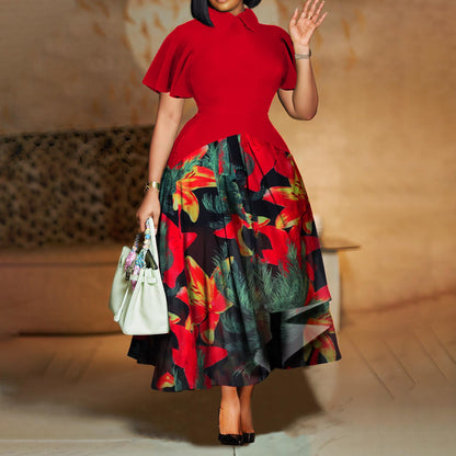 Elegant Ruffle Sleeve Maxi Dress With Pockets
