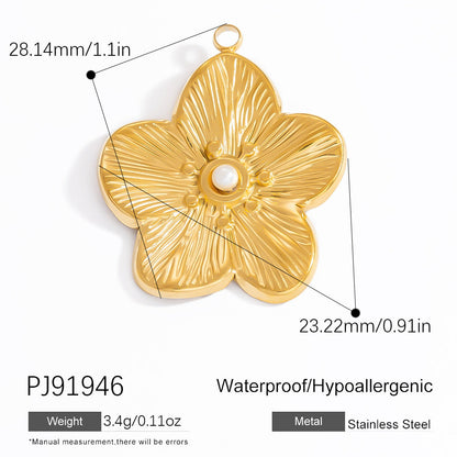 Coral Seashell Pendant 18K Gold Plated Stainless Steel Ocean Vacation Jewelry