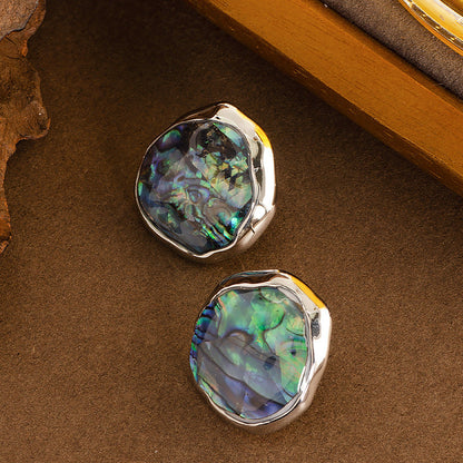 Chic Natural Abalone Shell Stud Earrings