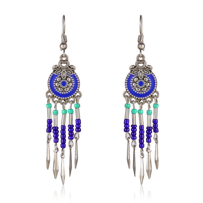 Creative Small Alloy Short Tassel Earrings For Women'S Multi Layer Rice Ball Earrings Jewelry