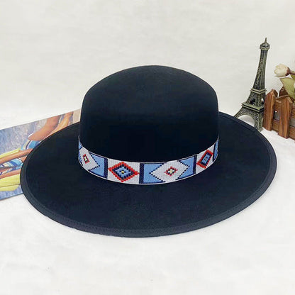 Wool Felt Wide Brim Fedora Hat for Fall/Winter