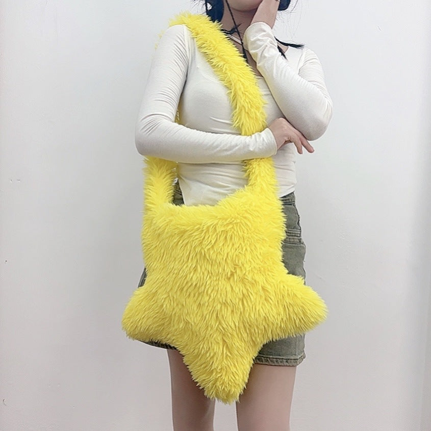 Furry Large Capacity Star-shaped Shoulder Bag
