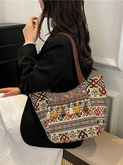Colorful Canvas Tote Bag Stylish Shoulder Bag