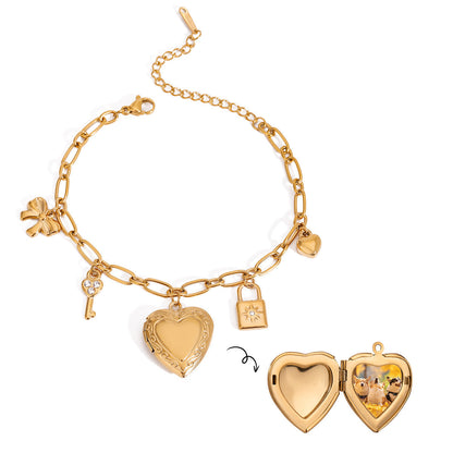 Minimalist Heart Pendants Tassel Chain Bracelet
